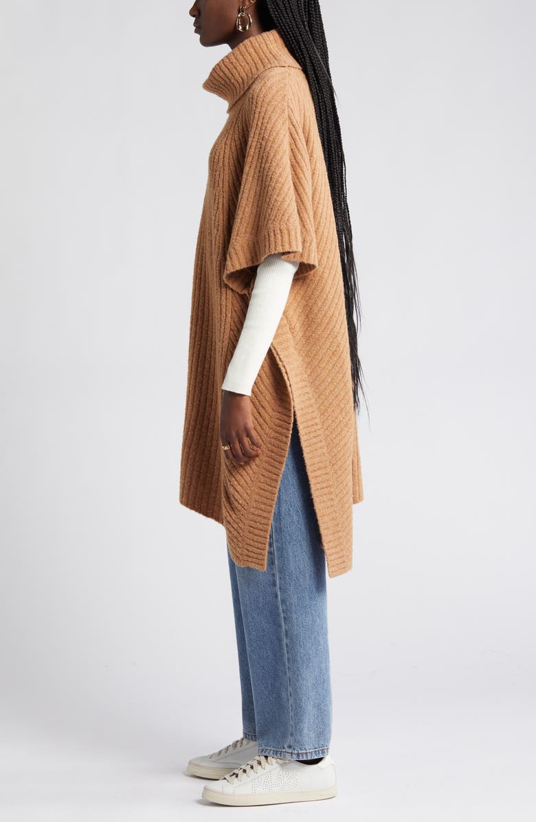 Nordstrom Wool & Cashmere Turtleneck Poncho, Alternate, color,