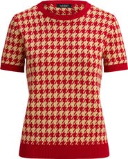 Lauren Ralph Lauren Houndstooth Short Sleeve Sweater