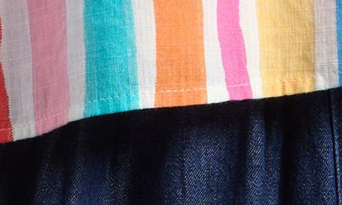 Next Kids' Stripe Tank & Denim Shorts Set In Multi