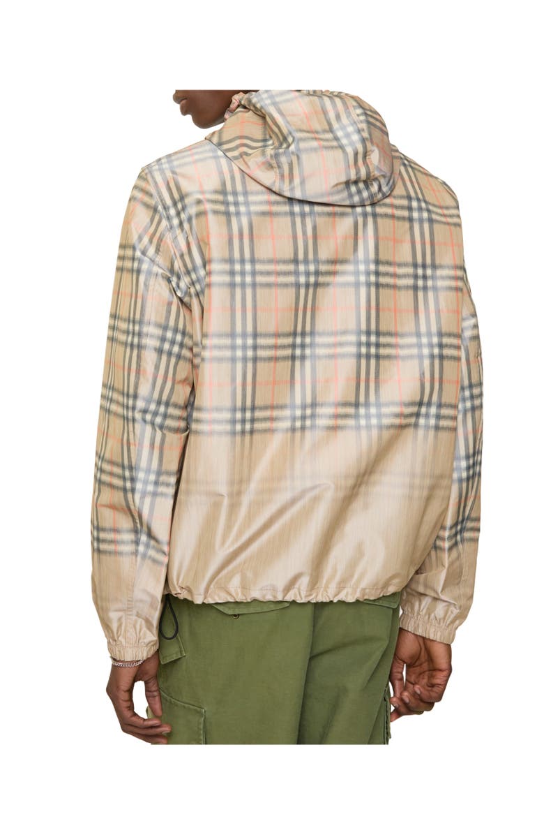 Burberry Gradient Check Newport Hooded Jacket, Alternate, color, Sand Beige