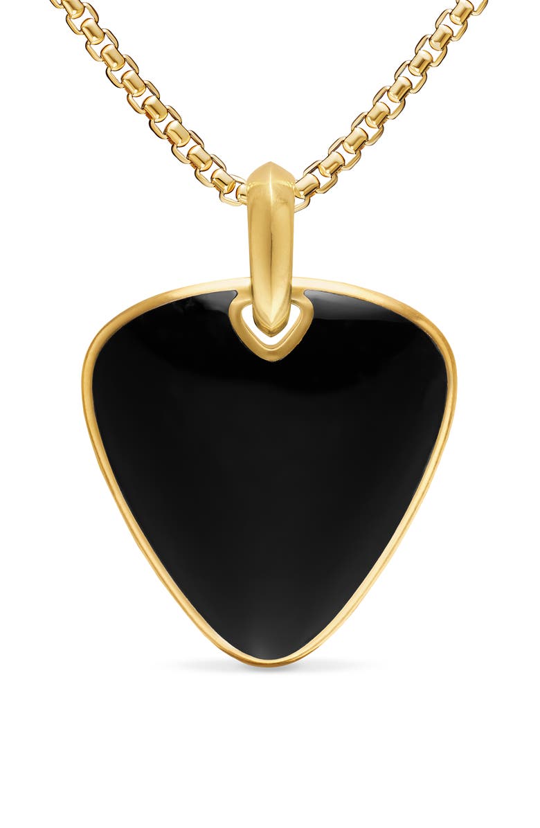David Yurman Men's Streamline Pick Amulet in 18K Yellow Gold, Alternate, color, Black
