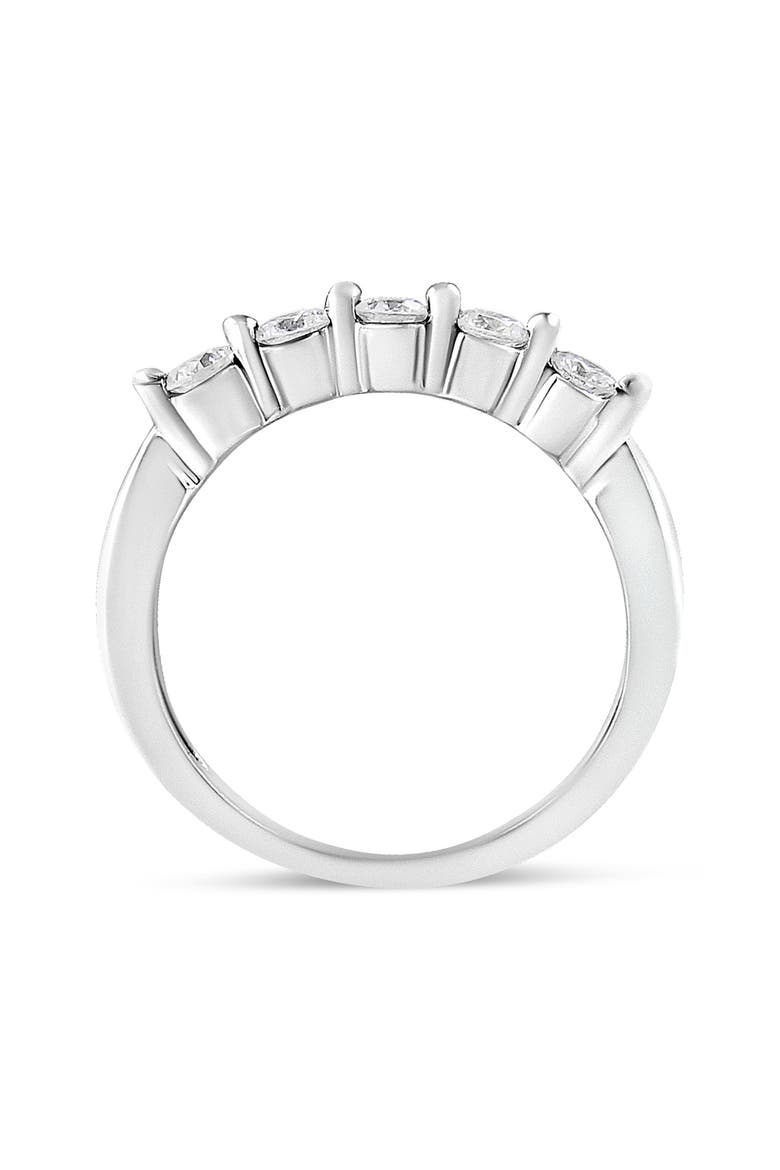 14K White Gold 1/2 Cttw Round-Cut 5-Stone Diamond Ring, Alternate, color, White