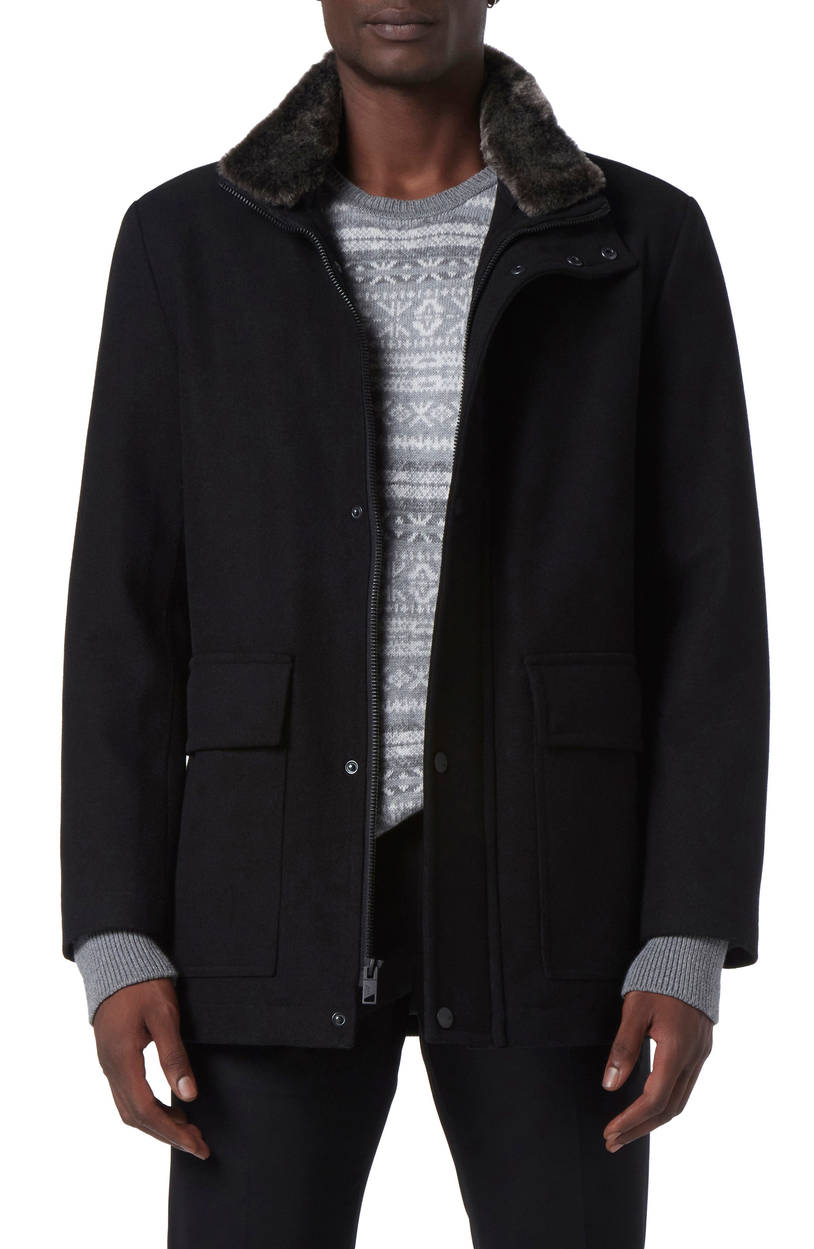 Manteau 3/4 En Cuir Homme Andrew Marc - Taille XL, Couleur Bordeaux - Super Doux, Occasion Très Bon état