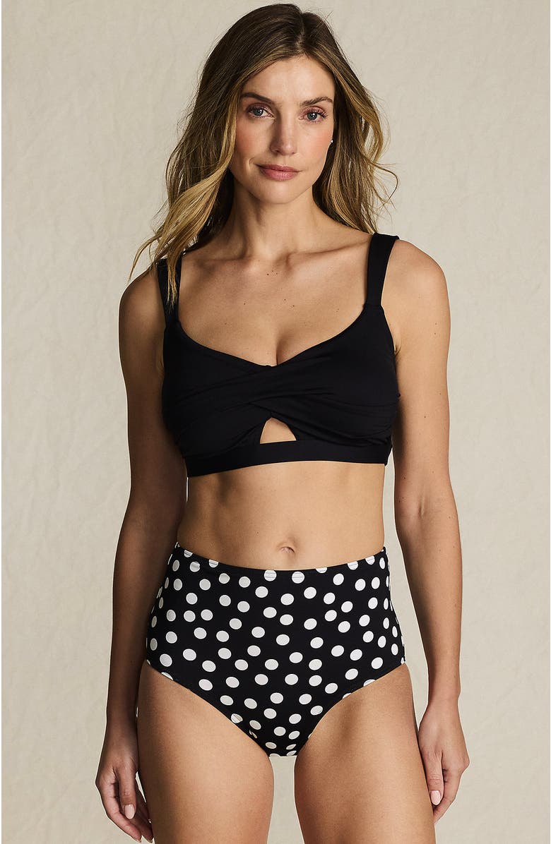 Lands' End Twist Front Bikini Top, Main, color, Black