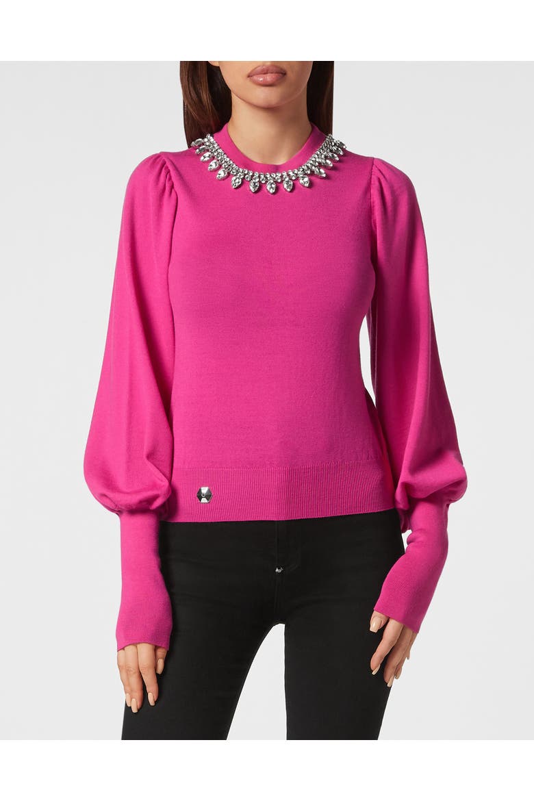 Pullover Round Neck Women, Main, color, Fuxia