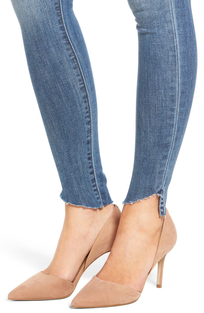 SP Black Decon Raw Edge High Waist Skinny Jeans, Alternate, color, 