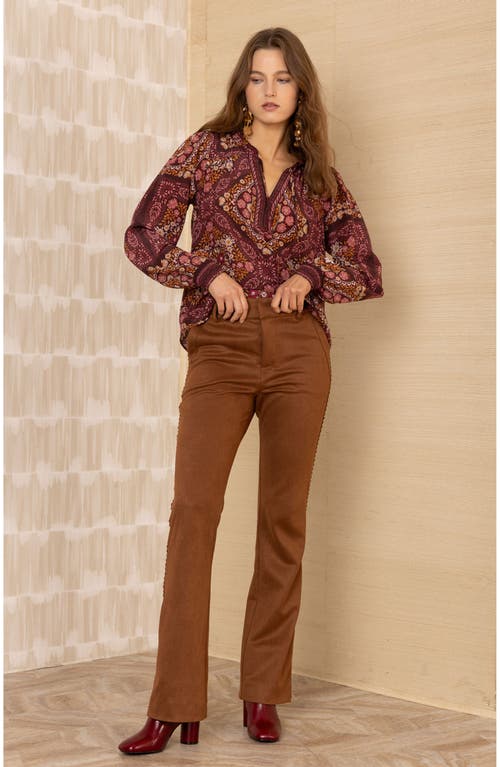 Hale Bob Ocean Suede Pant In Brown