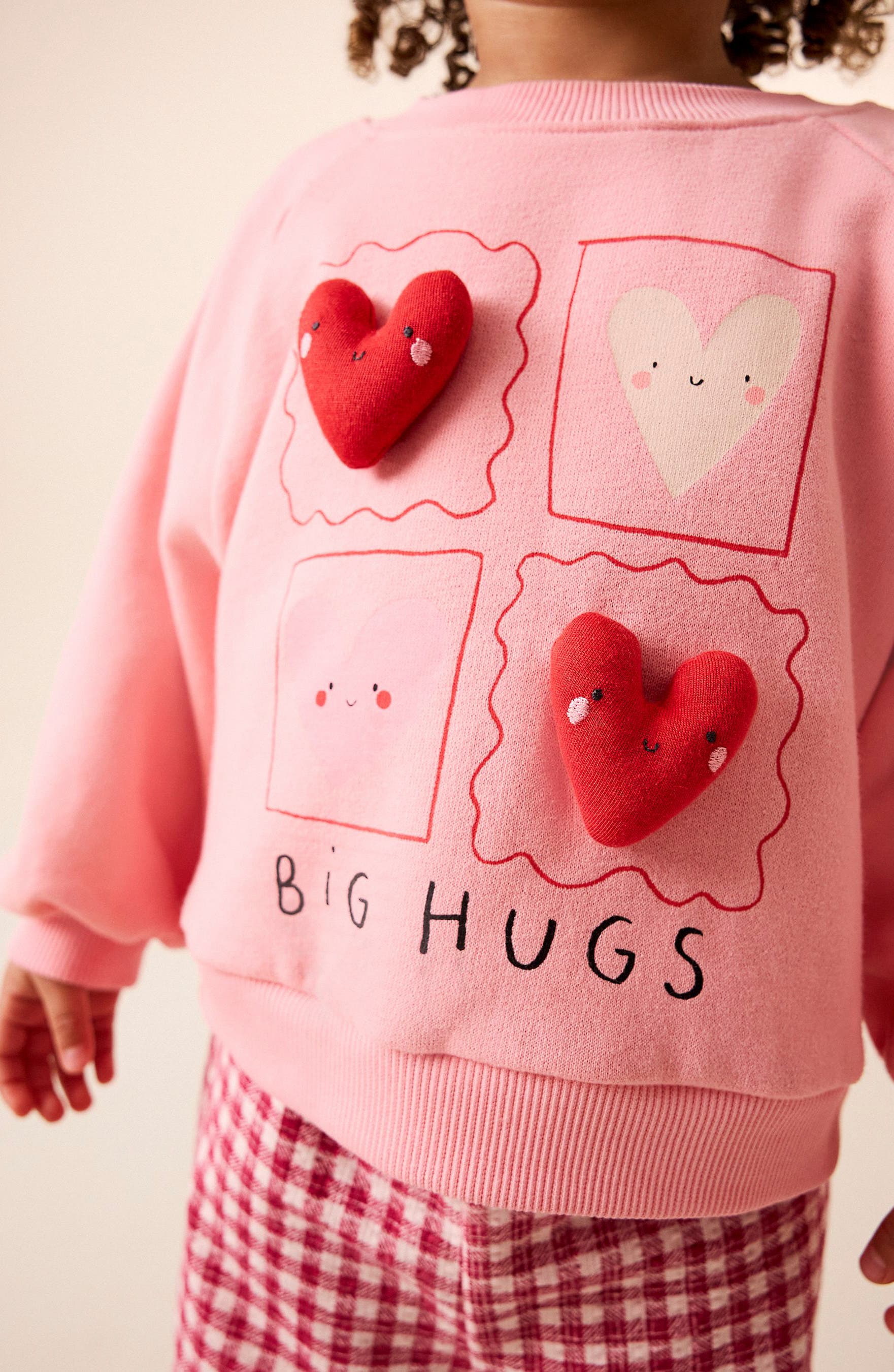 NEXT Kids' Appliqué Sweatshirt & Gingham Pants Set — фото 5