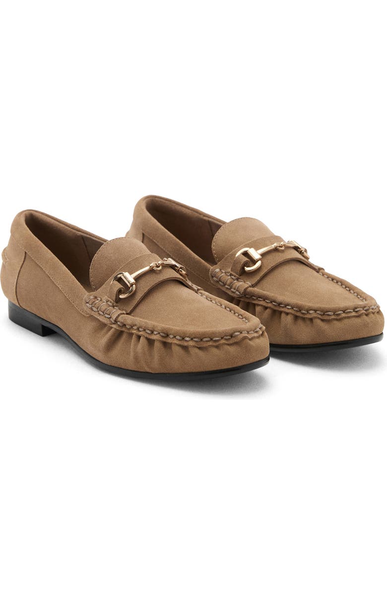 MANGO Suede Bit Loafer, Main, color, Medium Brown