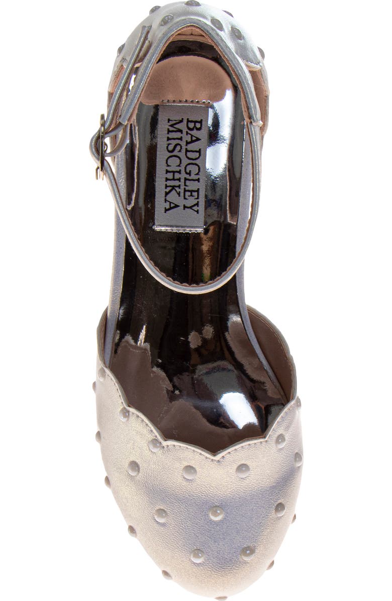 Badgley Mischka Collection Kids' Ankle Strap Pump, Alternate, color, White