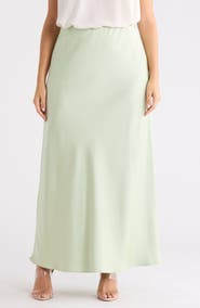 Renee C Satin A-Line Skirt