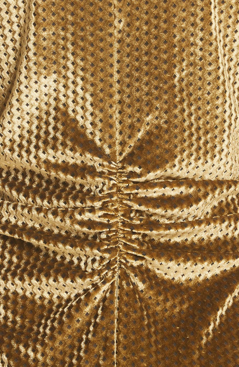 Rachel Comey Ruched Velvet Jacquard Midi Dress, Alternate, color, 