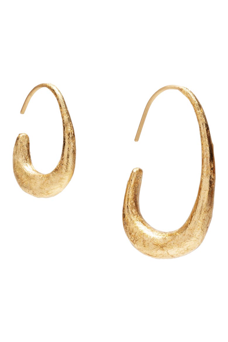 Analeia Mini Hoop Earrings, Alternate, color, GOLD FOILED WOOD