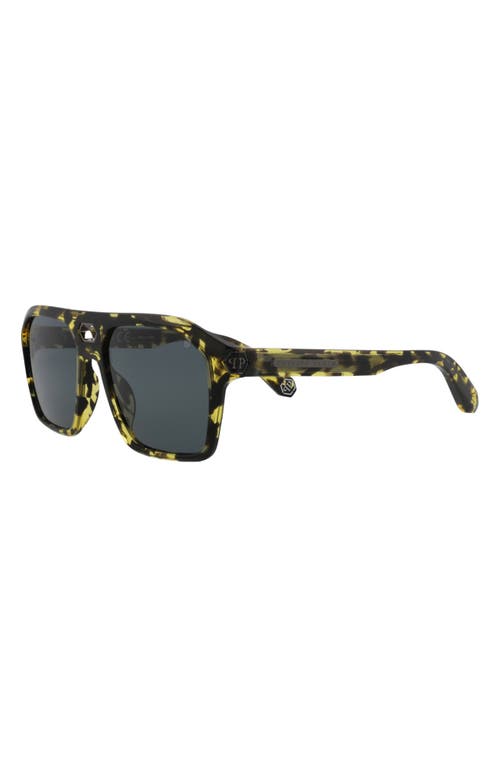 Philipp Plein Aviator-frame Acetate Sunglasses Man Sunglasses Multicolored Size 57 Acetate In Havana Smoke