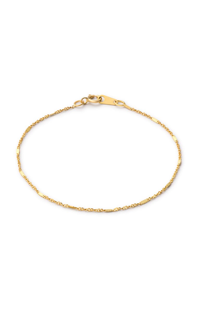 Ana Luisa Solid Yellow Gold - Singapore Chain Bracelet, Main, color, Gold
