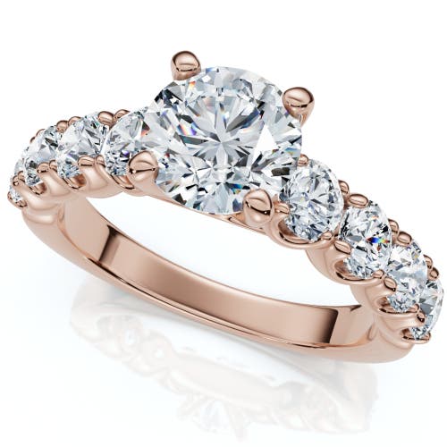 Bliss Diamond Certified 3ct Diamond Engagement Ring 14k Gold Lab Grown In 14k Rose Gold