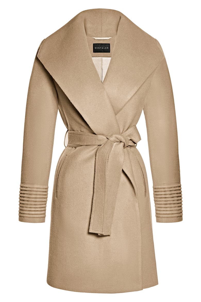 Shawl Collar Alpaca & Wool Coat, Alternate, color, CAMEL