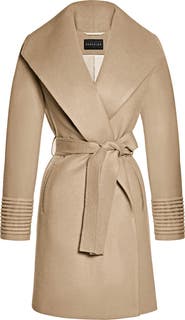 SENTALER Shawl Collar Alpaca & Wool Coat