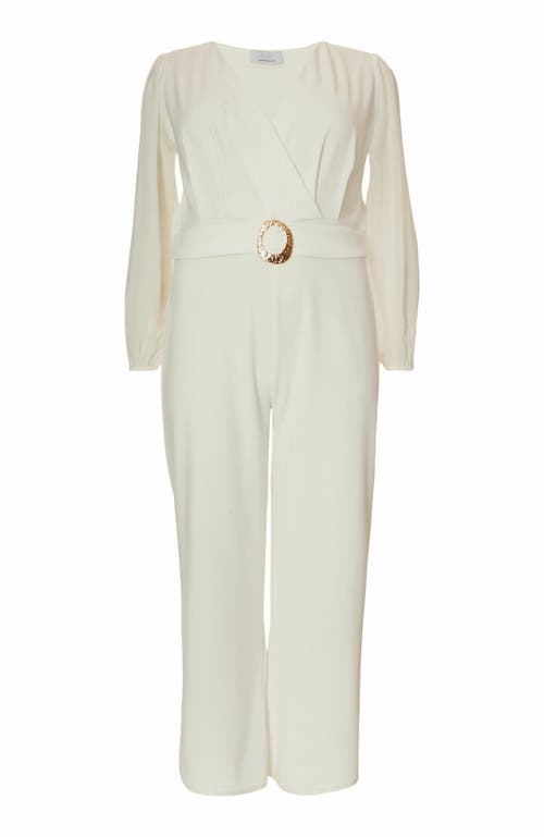 QUIZ QUIZ PLUS SIZE CHIFFON WRAP BUCKLE JUMPSUIT