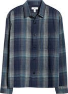 BP. Plaid Boxy Cotton Flannel Button-Up Shirt