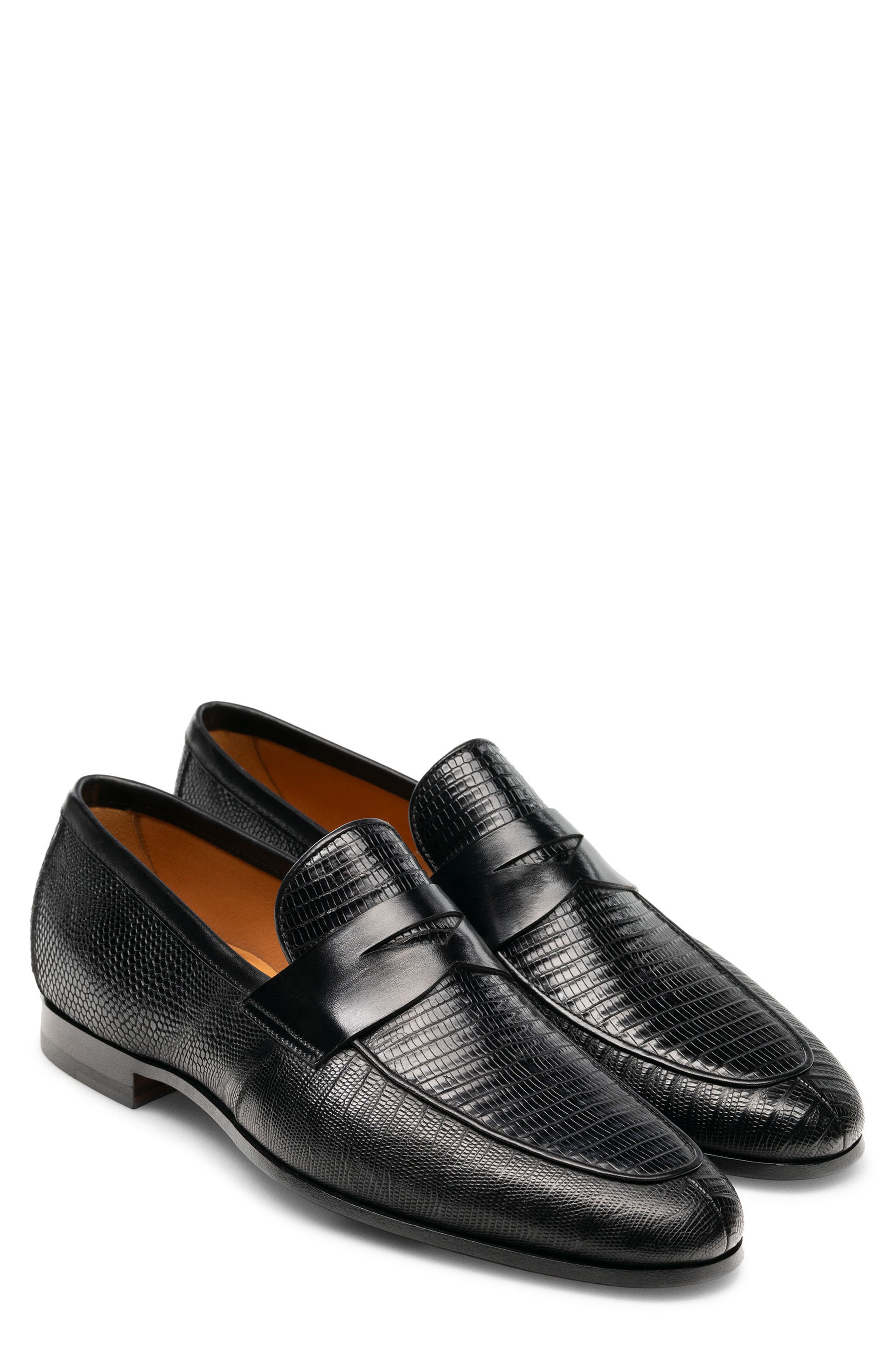 Magnanni Vincente Genuine Lizard Penny Loafer, Main, color, 