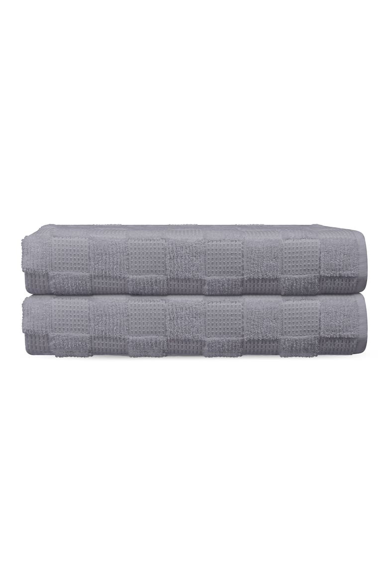 Waffle Terry 2-Piece Turkish Cotton Bath Towel Set, Main, color, SILVER