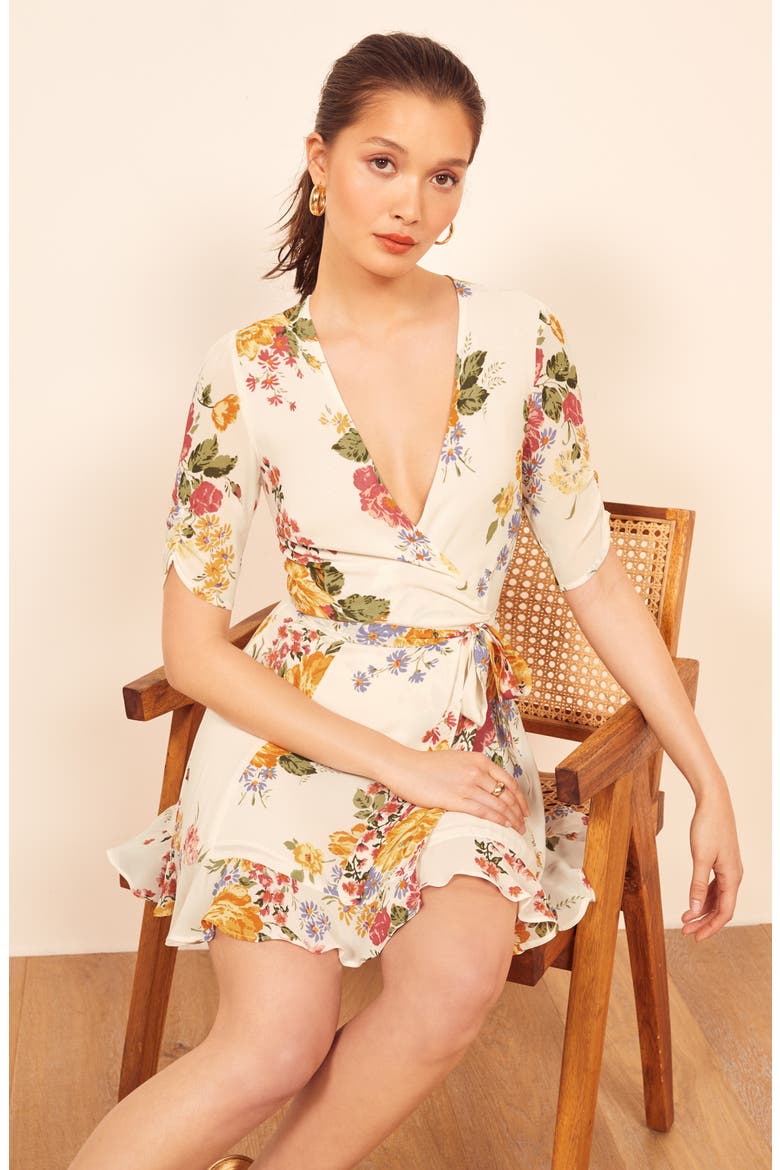 Monica Wrap Dress, Alternate, color, BOUQUET