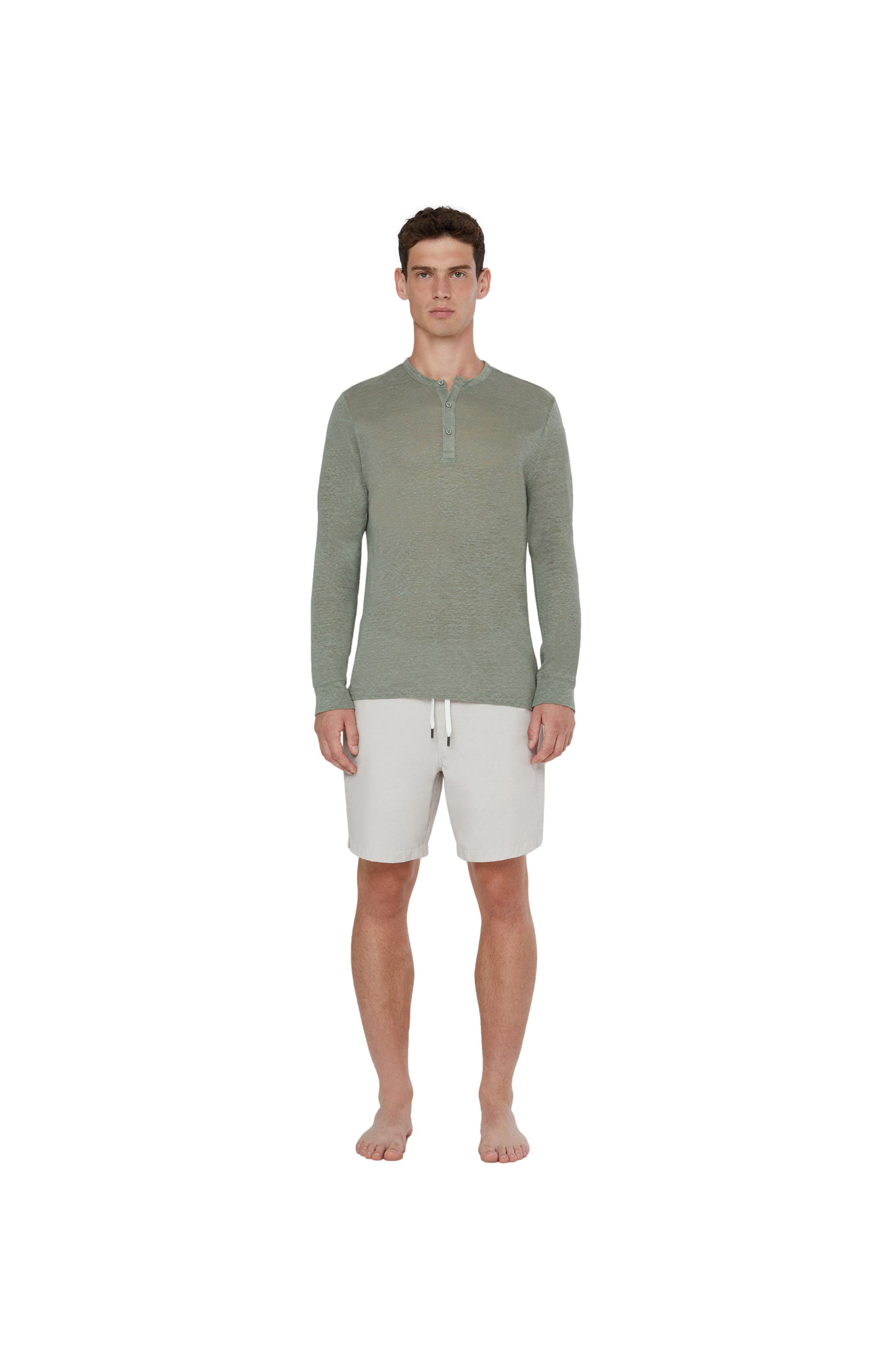 Long Sleeve Linen Henley