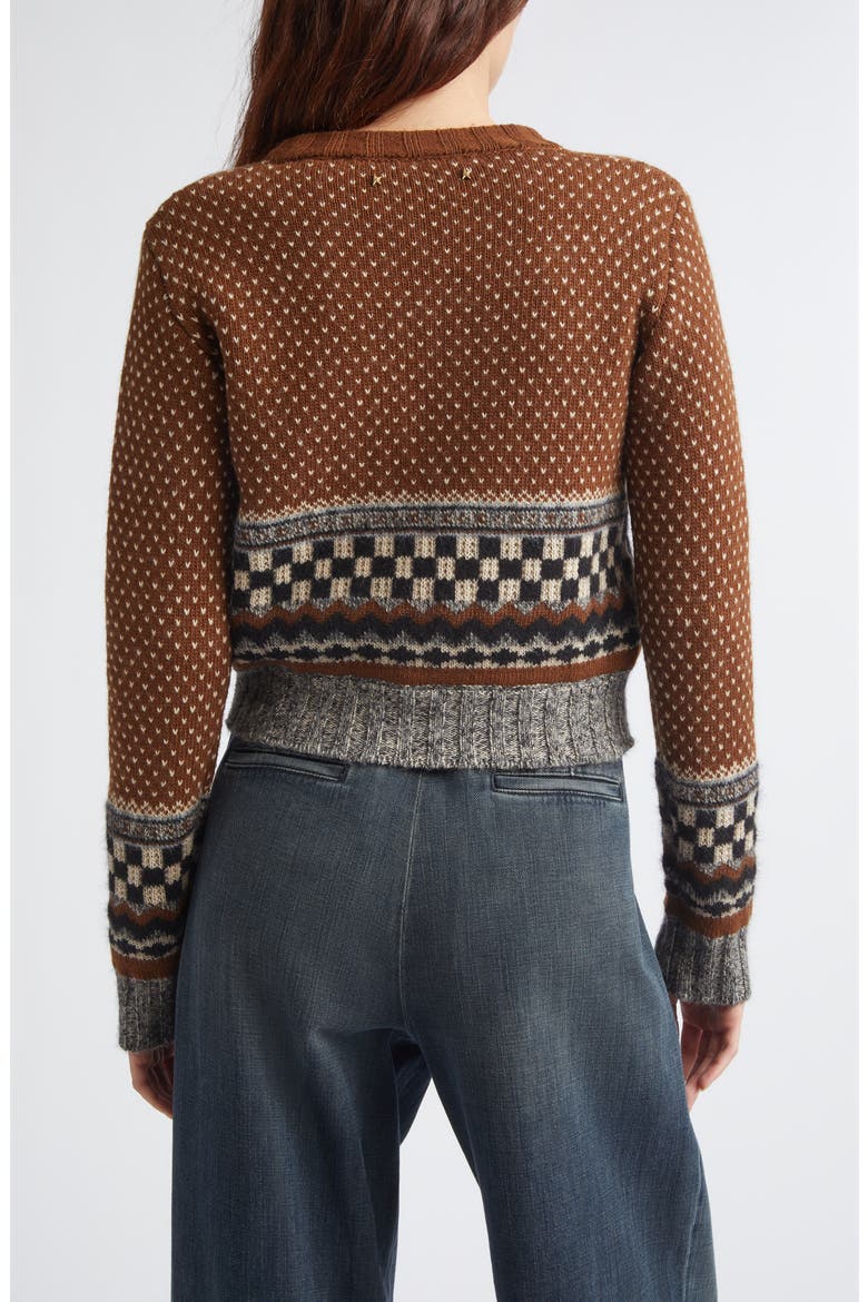 Journey Intarsia Crop Sweater, Alternate, color, BROWN/ BLACK/ WHITE