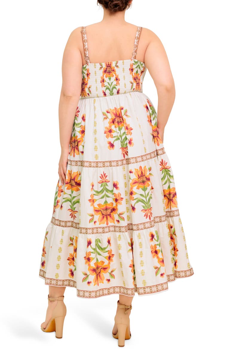 FLYING TOMATO Floral Tiered Maxi Dress, Alternate, color, Ivory