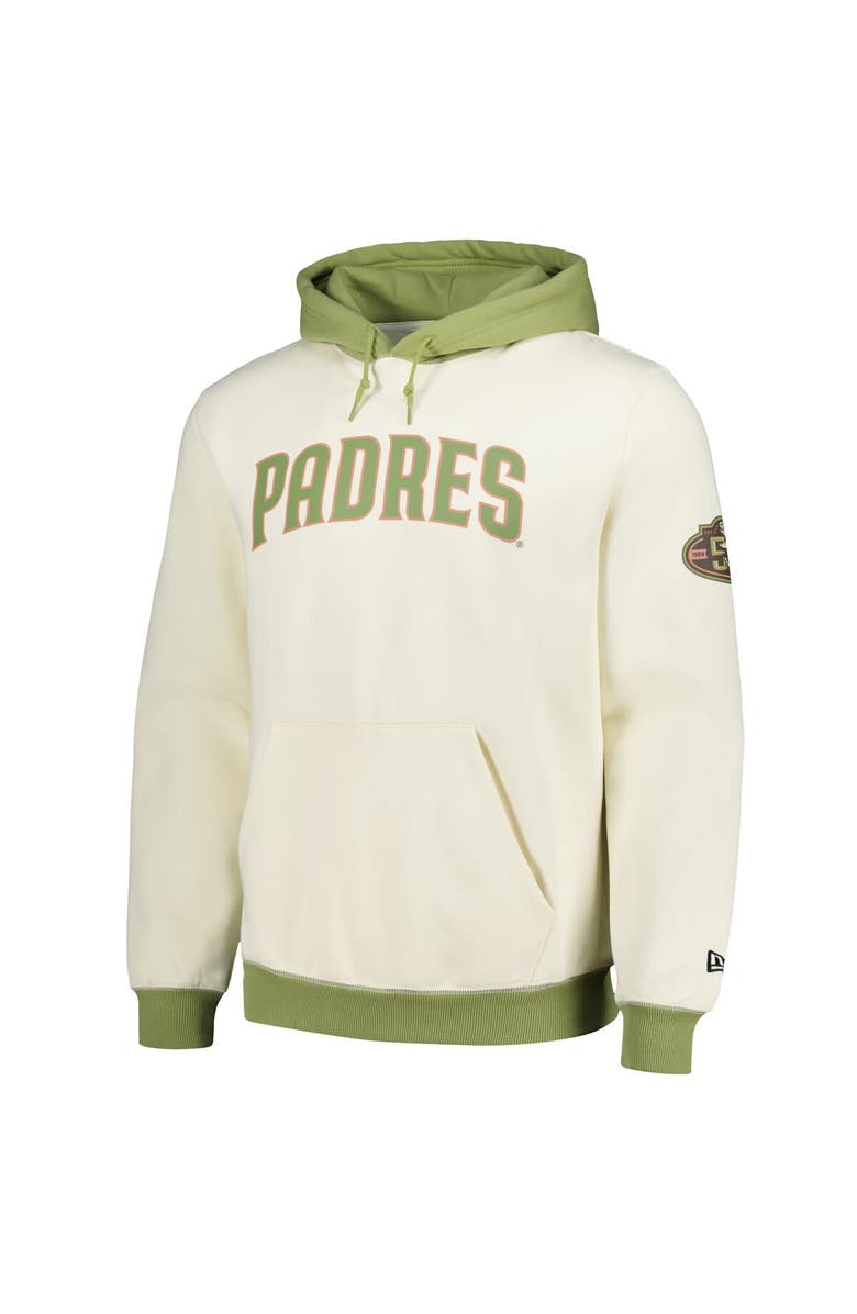 New Era Men's New Era Cream/Green San Diego Padres Color Pop Pullover Hoodie, Alternate, color, Cream