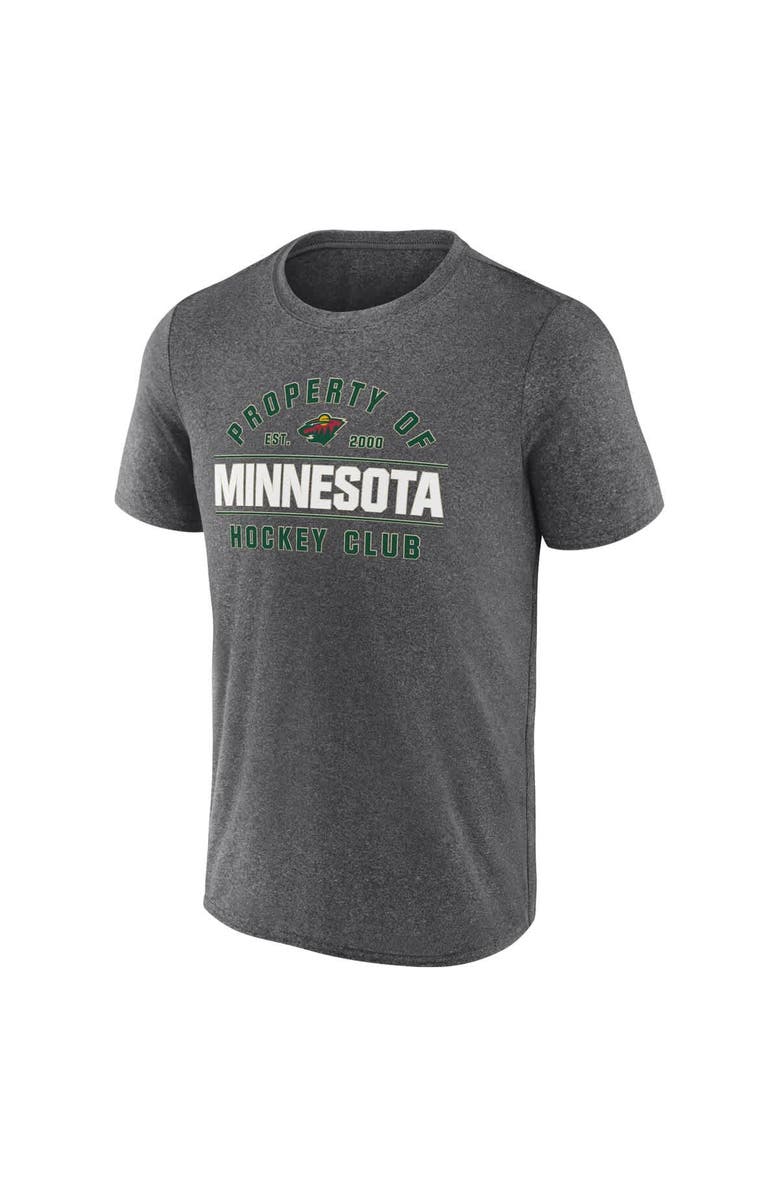 FANATICS Men's Fanatics Heather Charcoal Minnesota Wild Property Of T-Shirt, Alternate, color, Heather Charcoal
