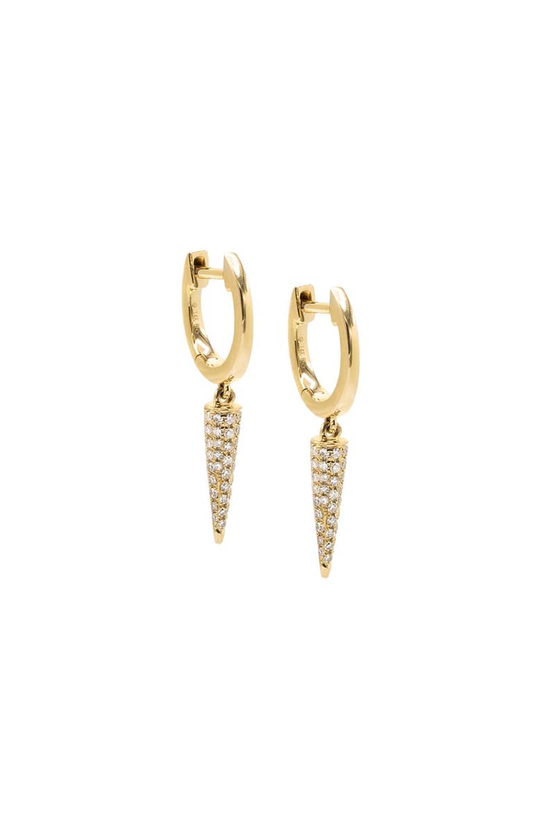 BY ADINA EDEN Diamond Elongated Spike Huggie Earring 14K, Main, color,