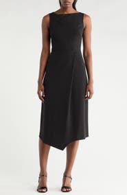 Vince Camuto Sleeveless Stretch Crepe Fit & Flare Midi Dress
