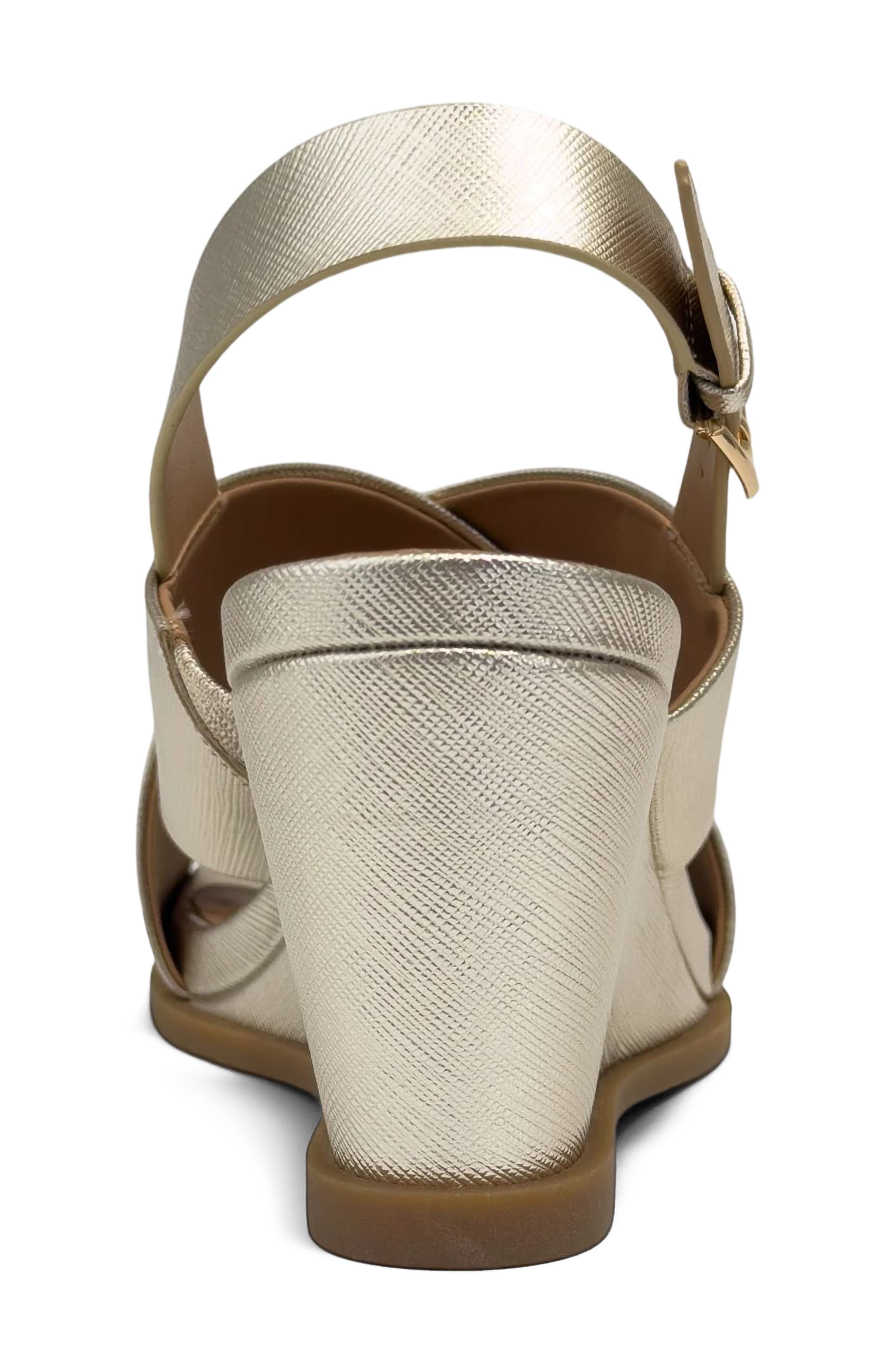 Aerosoles Dayonara Wedge Sandal, Alternate, color, Soft Gold