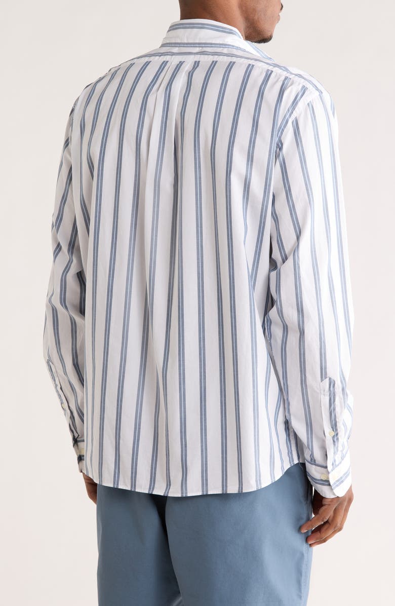 Brooks Brothers Stripe Poplin Button-Down Shirt, Alternate, color, White