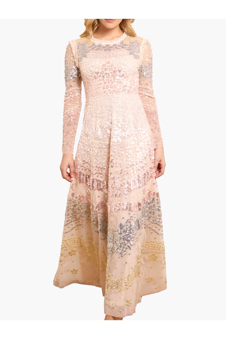 Angeline Sequin Gown, Main, color, Cream
