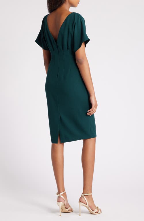 Eliza J Flutter Sleeve Dress In Hunter
