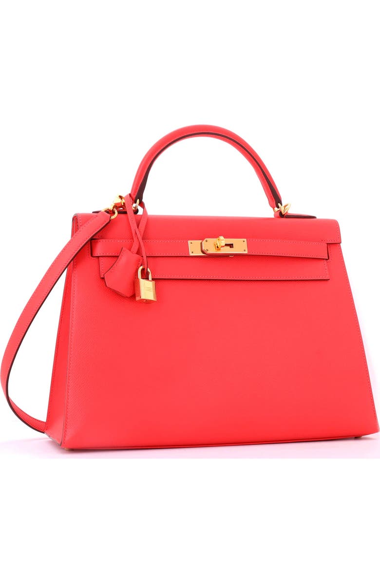 Pre-Owned Hermes Kelly Handbag Red Epsom with Gold Hardware 32, Alternate, color, Rouge Pivoine