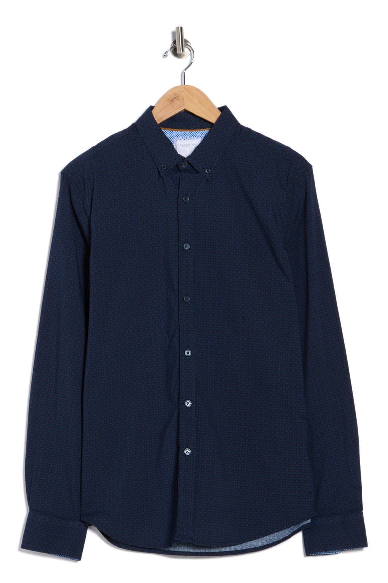 Medallion Print Dress Shirt, Alternate, color, BLUE