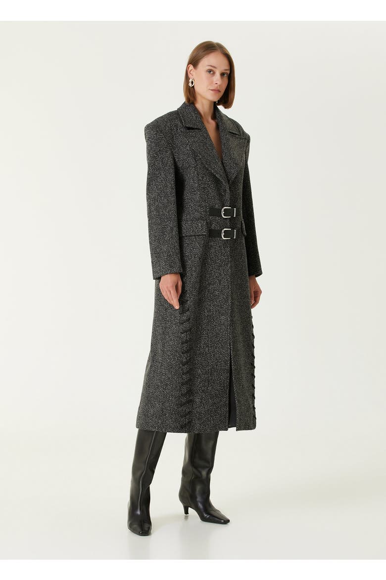 Wool & Cashmere Blend Your *Itch Cashmere Blend Long Overcoat, Alternate, color, BLACK & WHITE