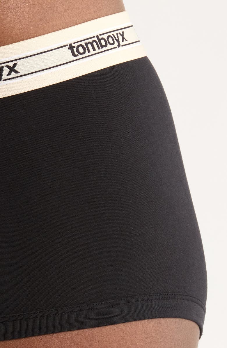 TomboyX Stretch Modal Boyshorts, Alternate, color, Modal Retro Black