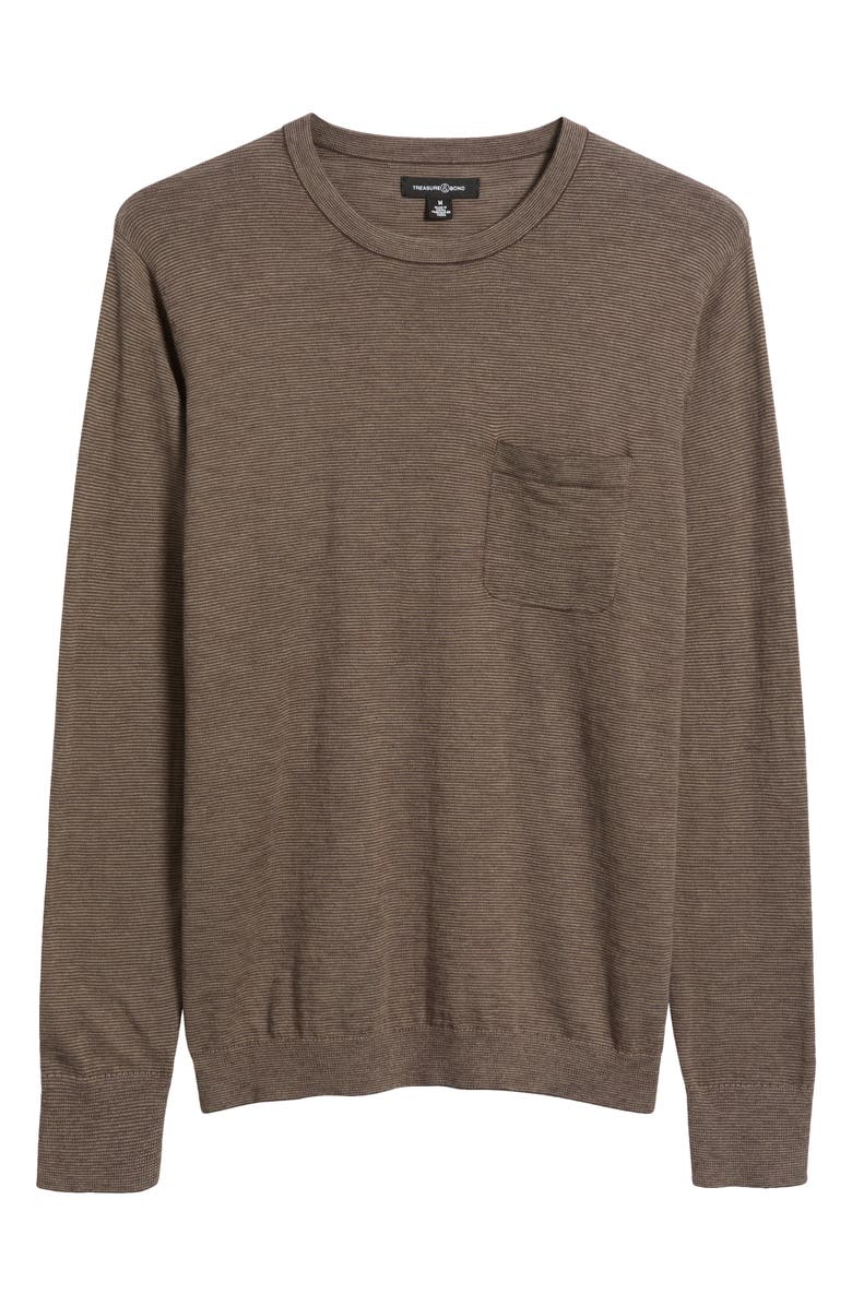 Treasure & Bond Long Sleeve Transitional Sweater, Alternate, color, Brown Seal Stripe