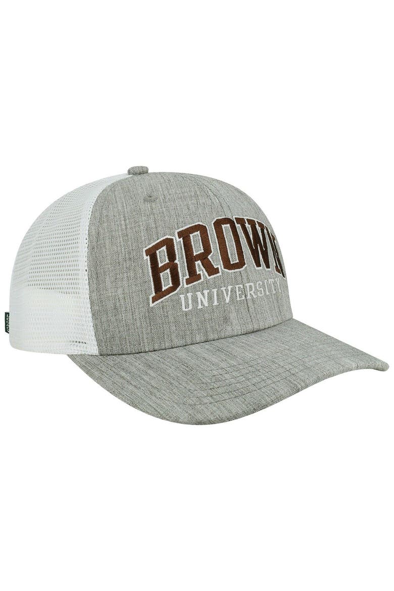 Men's Heather Gray/White Brown Bears Arch Trucker Snapback Hat, Alternate, color, Heather Gray