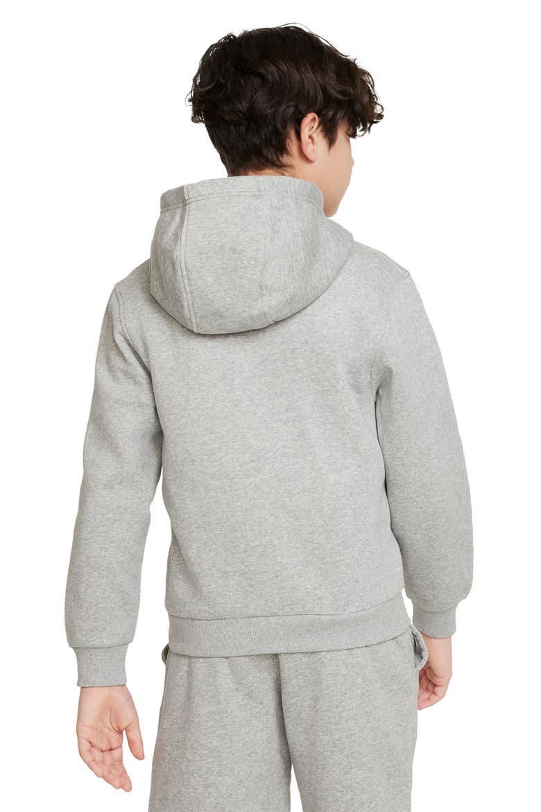 Kids' Club Fleece Hoodie, Alternate, color, 063 DK GREY HEATHER/WHITE