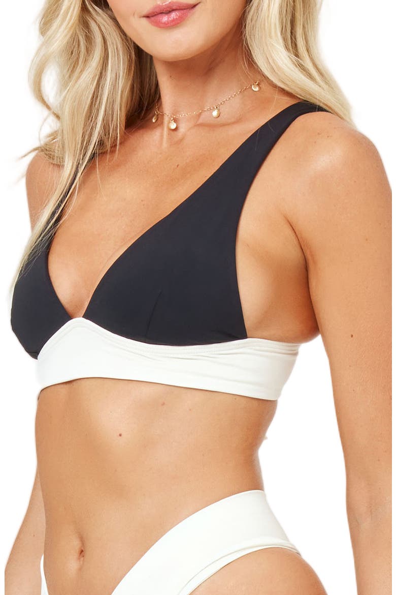 Harley Colorblock Bikini Top, Alternate, color, BLACK/CREAM
