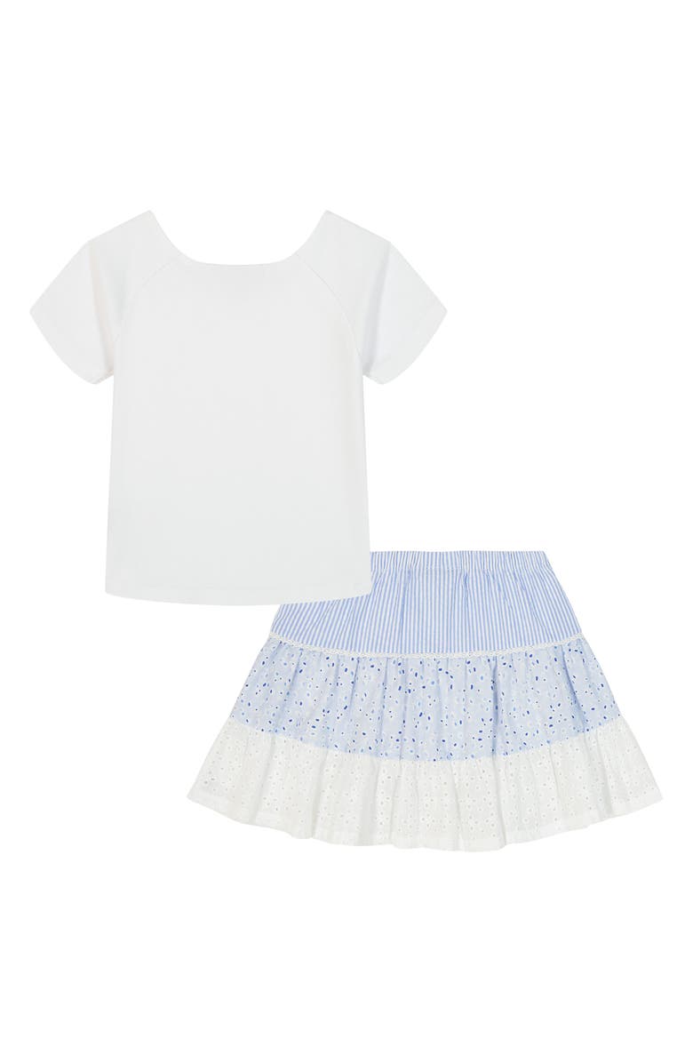 Tommy Hilfiger Kids' T-Shirt & Skort Set, Alternate, color, White/Blue