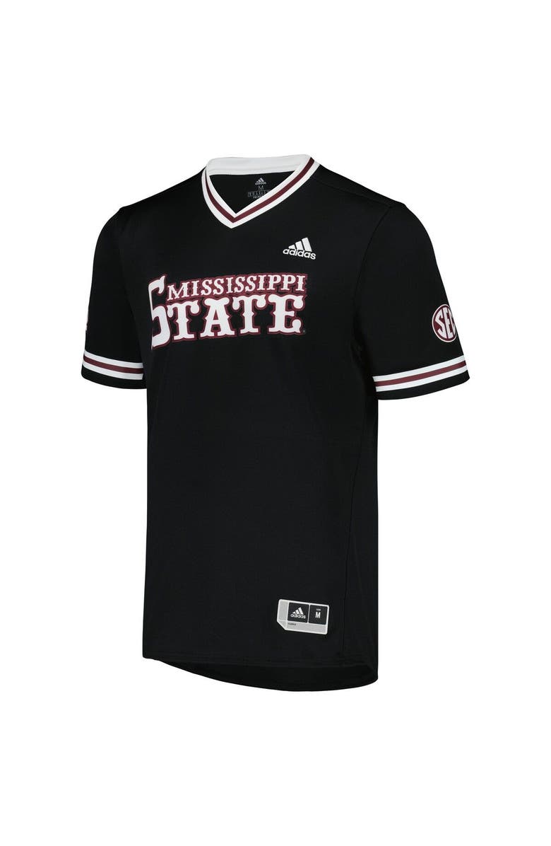 adidas Men's adidas Black Mississippi State Bulldogs Replica V-Neck Baseball Jersey, Alternate, color, Black