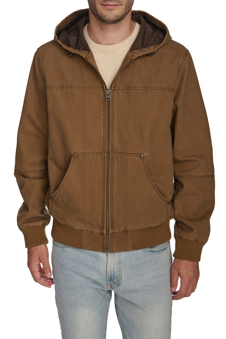 Lightweight Workwear Hooded Jacket, Main, color, BROWN