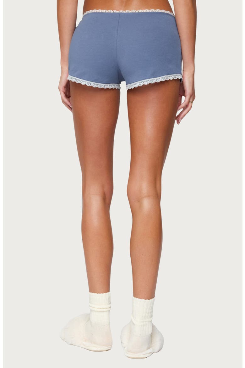 Eliane Contrast Lace Micro Shorts, Alternate, color, BLUE